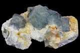 Multicolored Fluorite Crystals on Quartz - China #149751-1